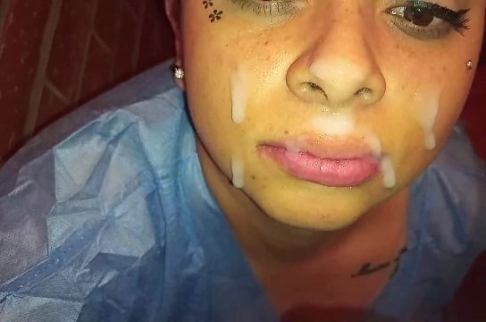 Limda nurse takes me to the bathroom of the clinic with tricks and gives me a rich blowjob