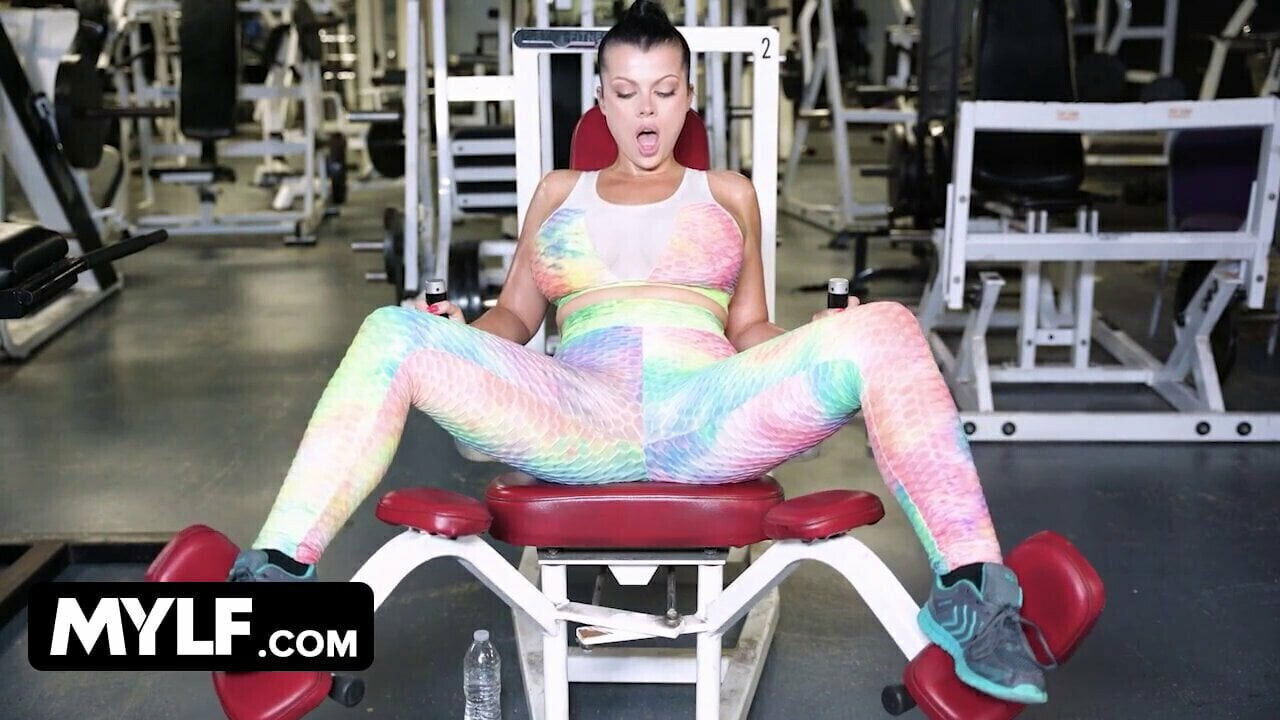 Sweaty Buxom Milf Yoga Pants Upgrades Workout