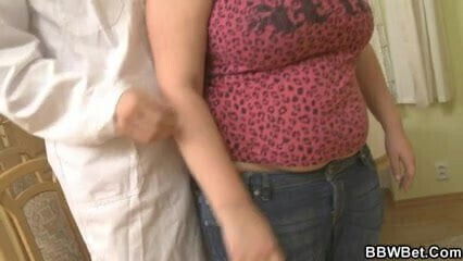 Busty plumper enjoys riding and sucking