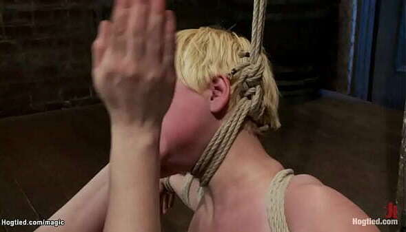 Tied neck post blonde whipped