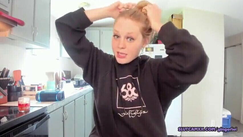 blonde neighbor girl streaming kitchen