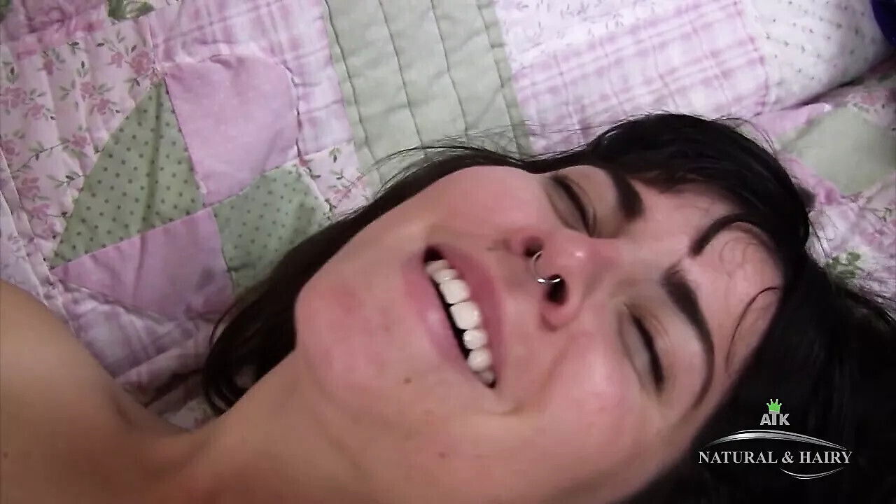 Cute hairy Cleo blue dress showing hairy bush