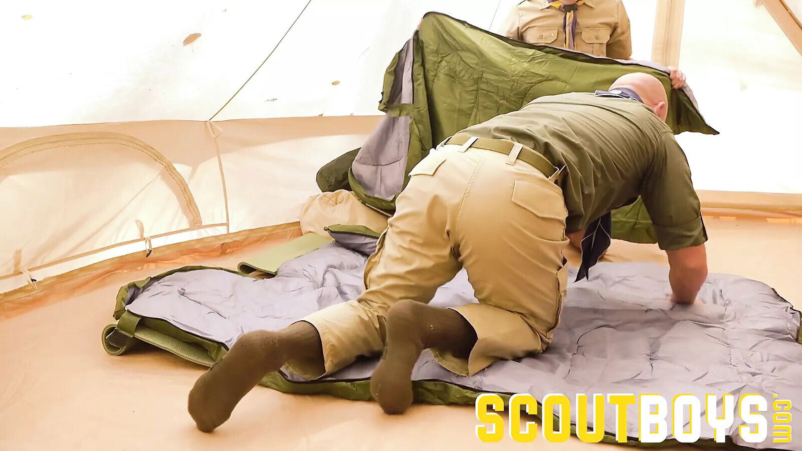 Innocent Scout tops first time. Barebacks scoutmaster