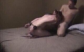 Cuffed tied girlfriend fucked hard