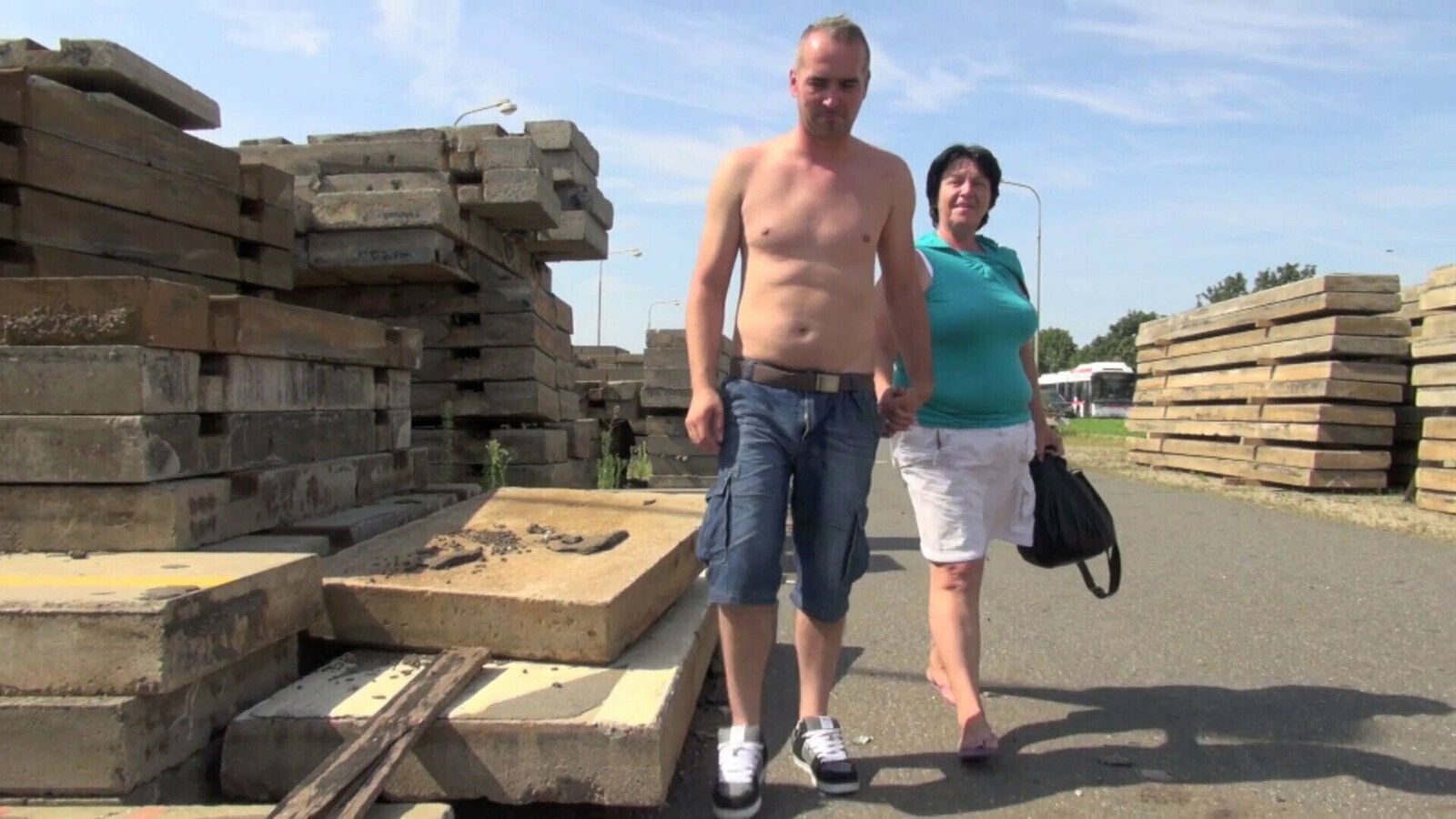 Construction worker bangs ugly mature granny