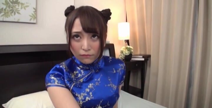 Ravishing brunette with hairy cunt playing alone Katou Momoka