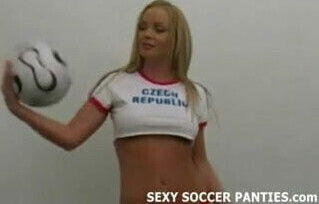 Blazing hot Czech soccer girl stripping