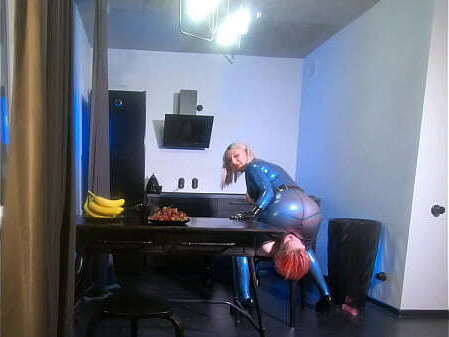 rubber fetish girls relax home