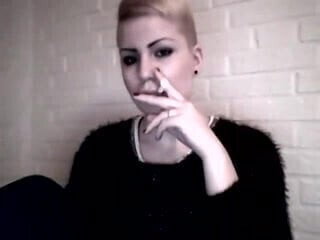 Sexy shorthaired girl (smoking fetish)