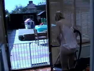 wife cleaning after party