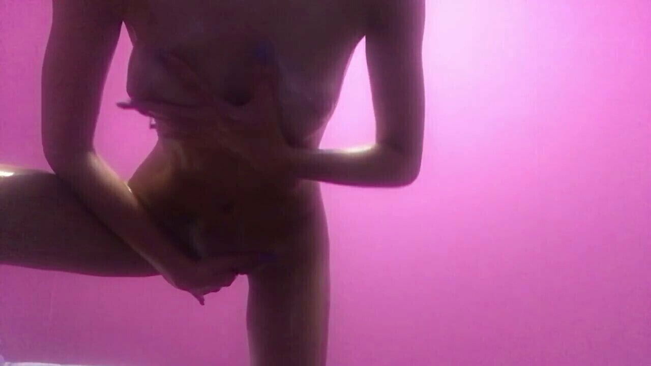 oil, fucks herself with fingers