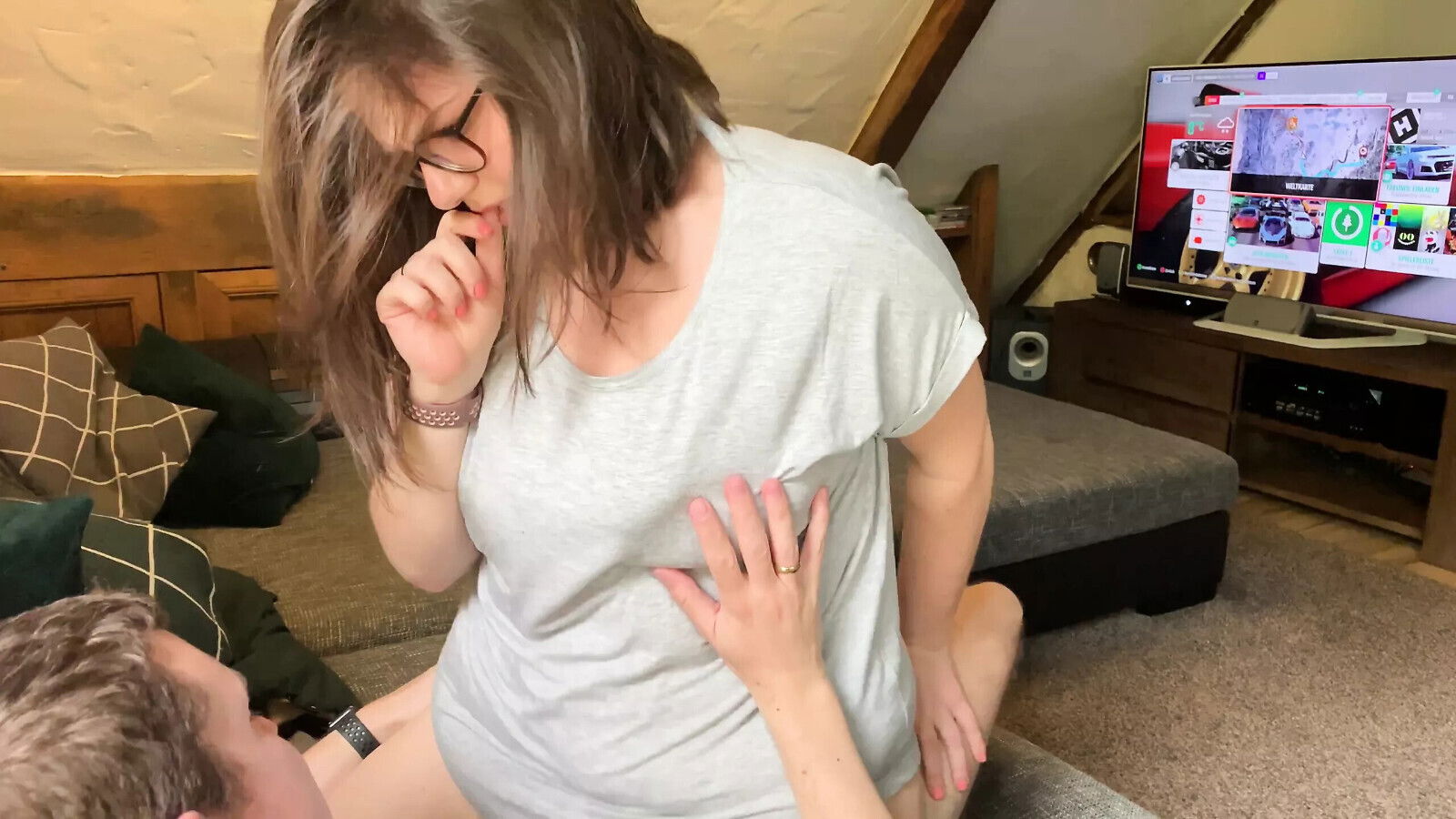 Gaming gets blowjob, fucks cums asshole