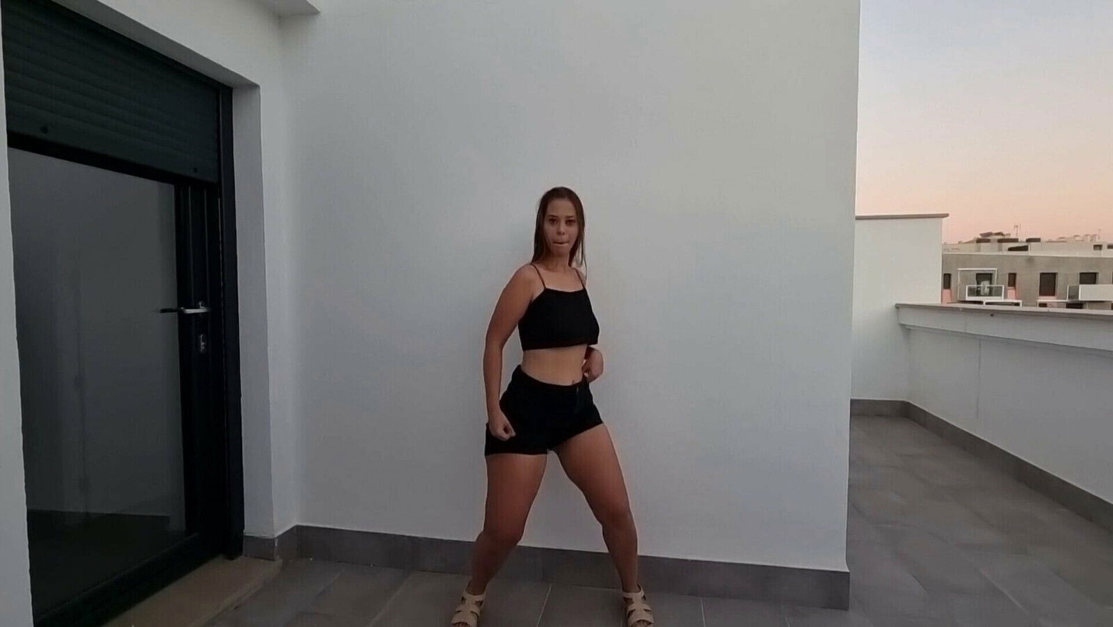 Sexy dance grandfather’s terrace