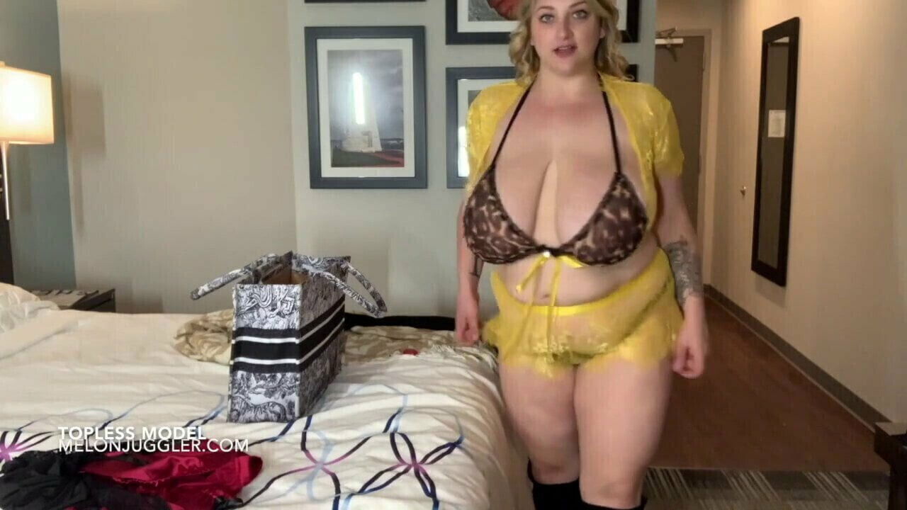 Huge boobs topless model