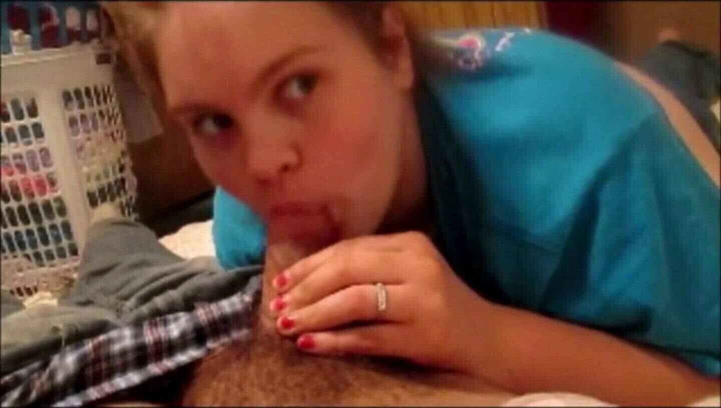 Wife Giving Hairy Dick Quickie Blowjob Swallow