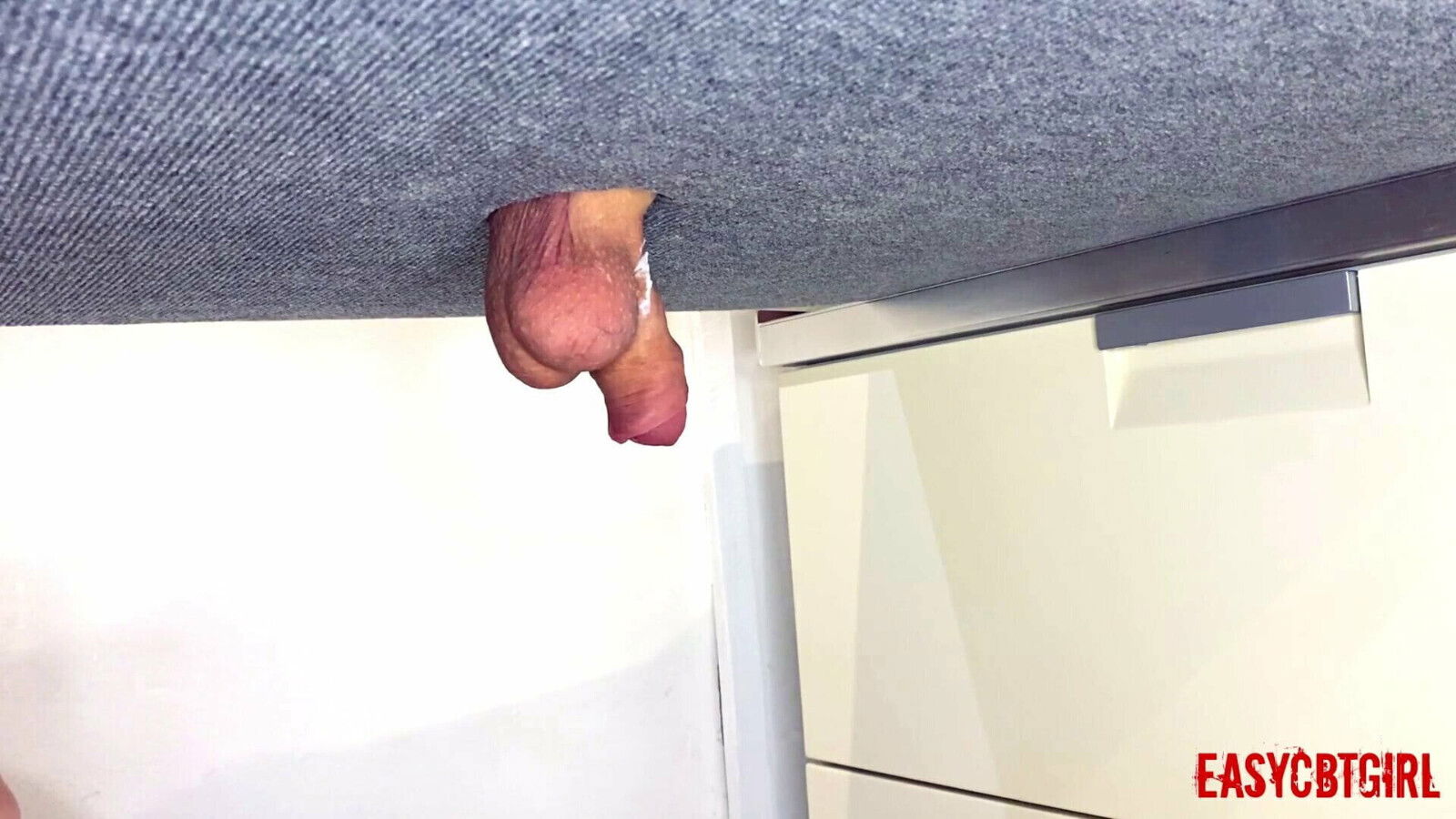 Mistress shaves slave's hairy balls