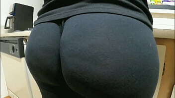 Thru Black Pants Huge Booty Wedgie