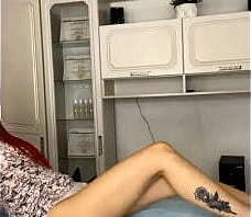 Depilation of long slender legs for a redheaded Russian beauty