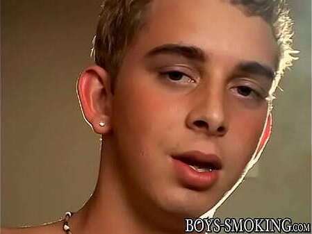 Cute Hoyt Jaeger smokes cigars while jerking cumming