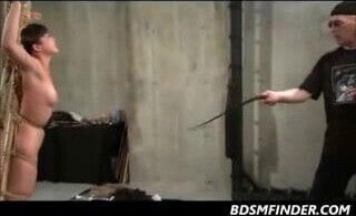 Tied Asian Schoolgirl Whipped Toyed