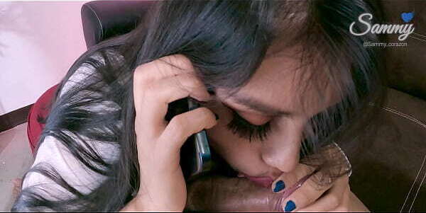 Talking with Jealous hubby Phone (while manager full Cum)