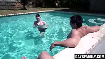 Step Brother Have Threesome Pool Side