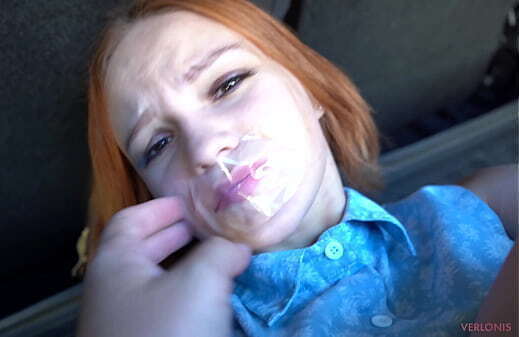 Fucked tied girl trunk woods mouth