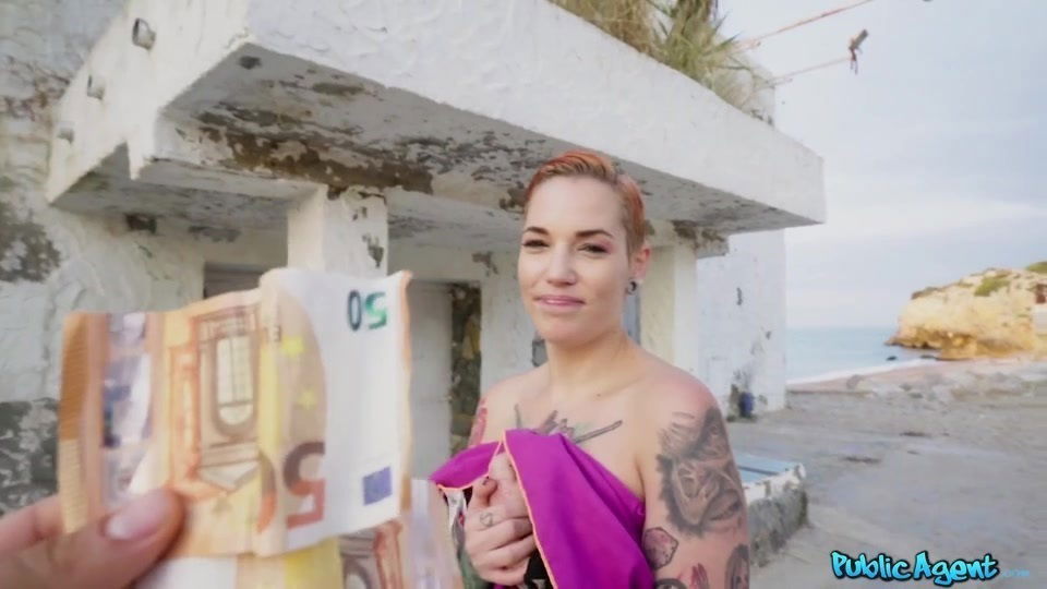 Tattooed nymph Silvia Rubi takes Euros street