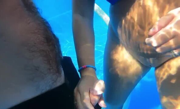 Sexy Joy takes a Creampie in the Pool