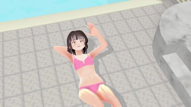 ピンクビキニを着たアニメの女の子