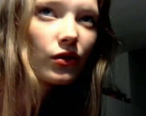 Pretty girl swallows