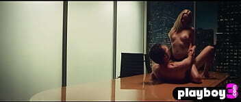 Blonde assistant seduced big cock boss and rode his dick in the office