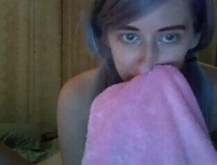 Blue haired beauty milks