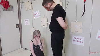 Degraded dildoed teen takes