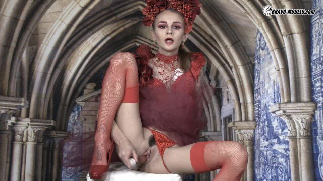 Adelle Unicorn cosplay masturbation with dildo latex 2D-424