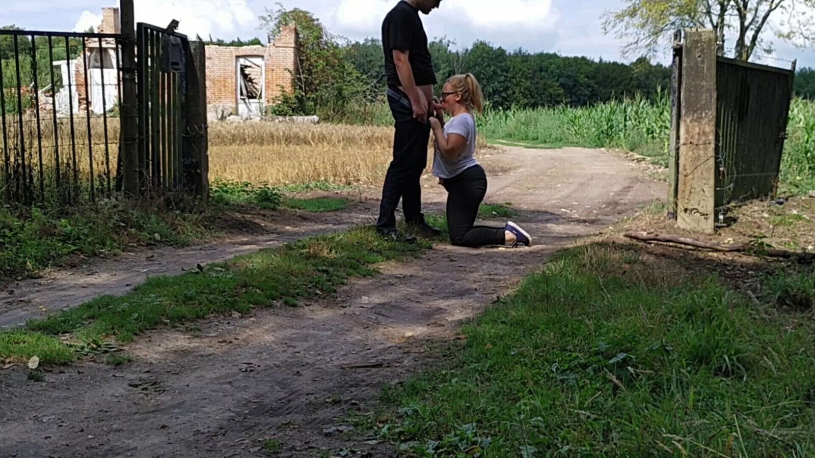 Public blowjob factory entrance