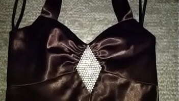 Brown Satin Homecoming Dress