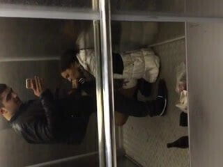 Elevator Blowjob. Cum in mouth