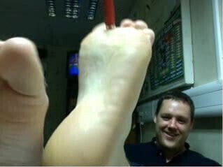 Straight guys feet webcam