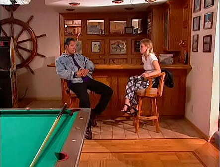 Young blonde slut puts pussy under tongue muscular stallion gets fucked pool table