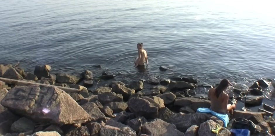 Dasi West in amateur nude cutie posing seductively on a beach