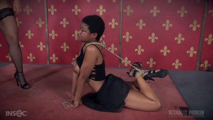 Tied black girl fucked pretty mouth