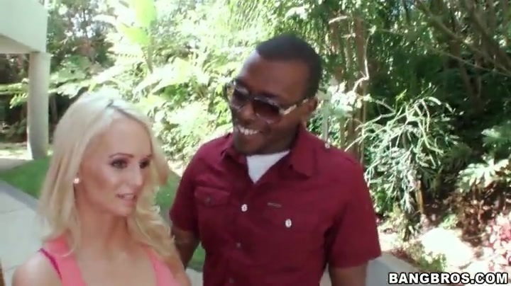 Blonde Emily Austin sucks huge black dick