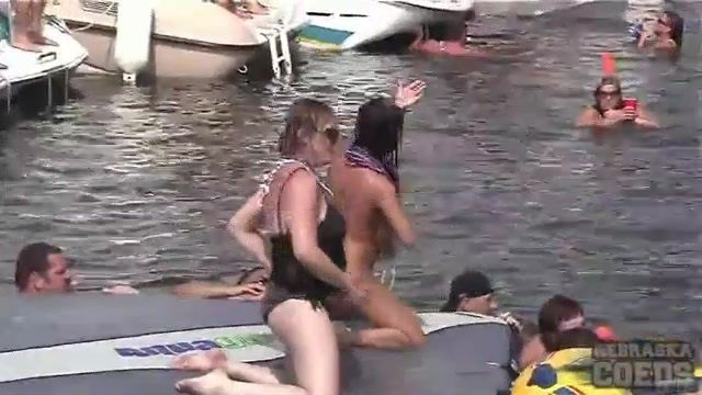 Lesbians have entertain boat party guys