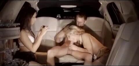 Four chicks party limo