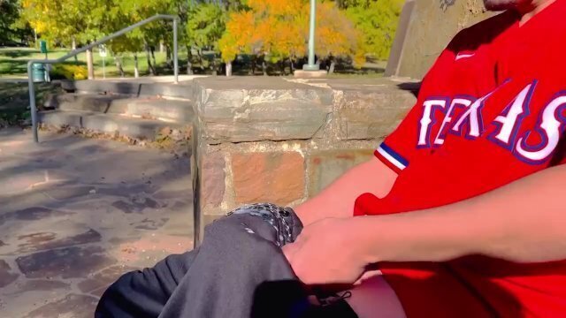 Risky masturbation walk trail