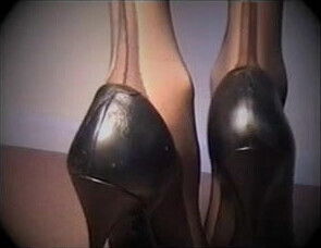 Nylon stockings lace panties