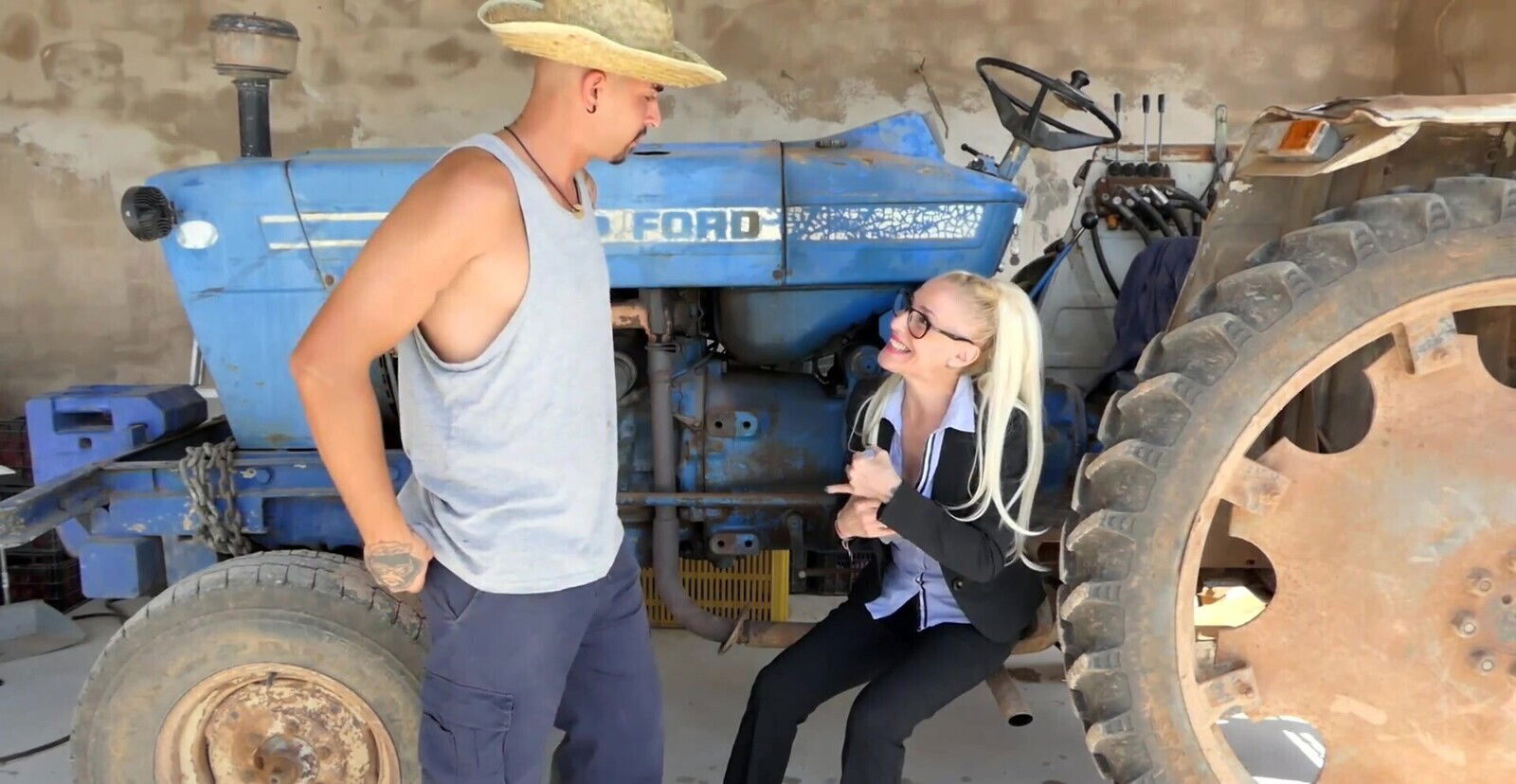 Blonde hottie Yelena Vera with glasses gets fucked balls deep