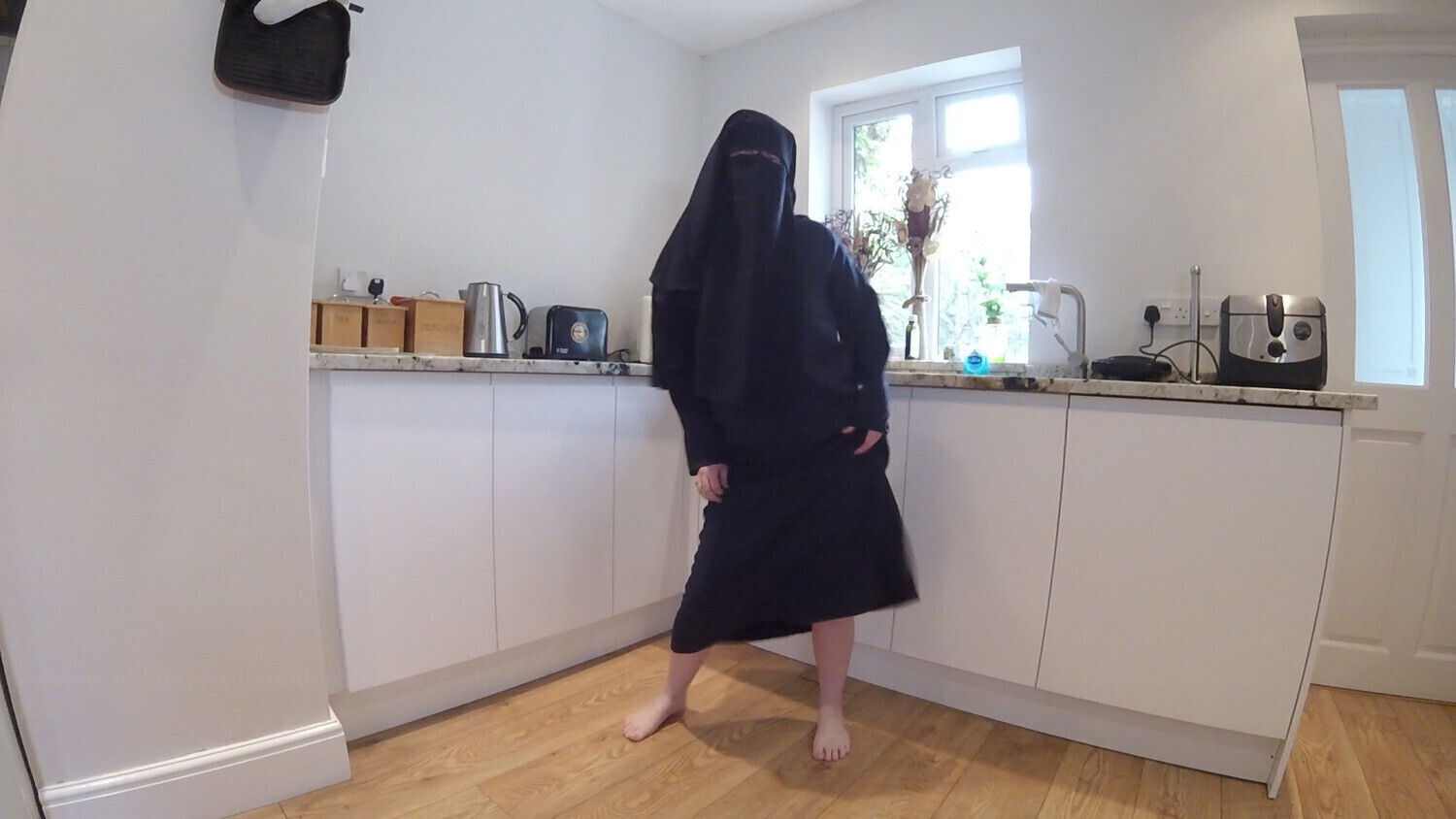 Dancing Burqa with Niqab nothing underneath
