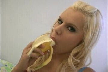 Blonde with Eating Banana